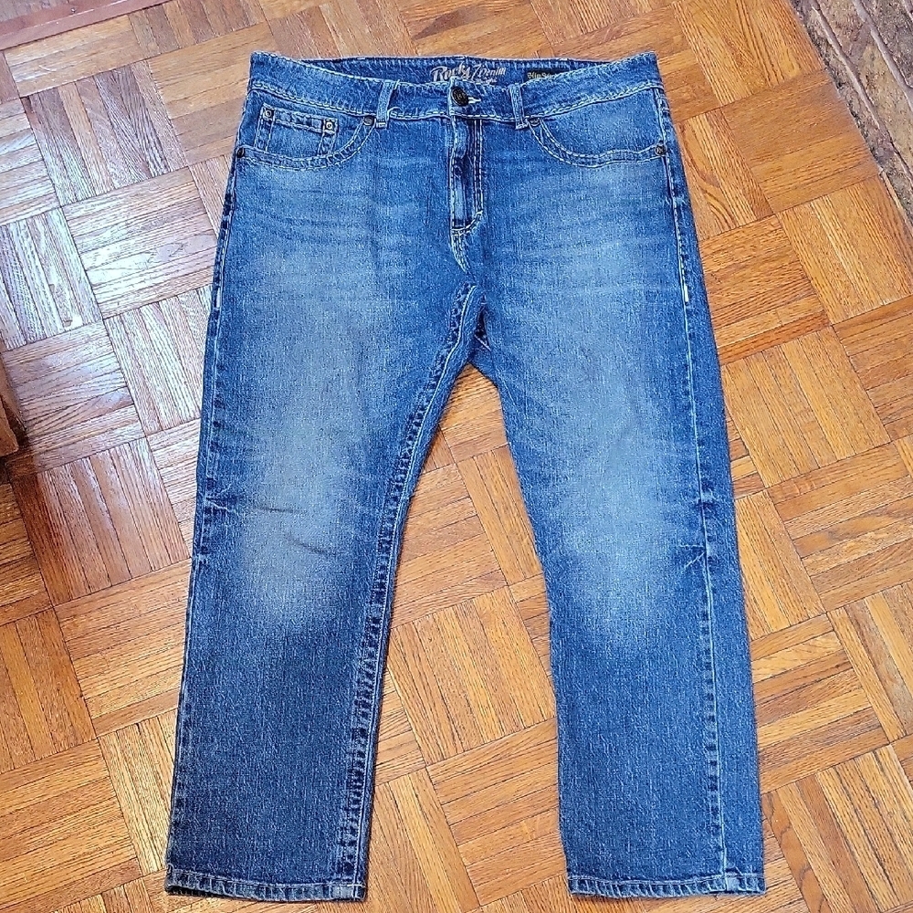 Rock 47 Classic Men's Slim Straight Blue Denim Size 38